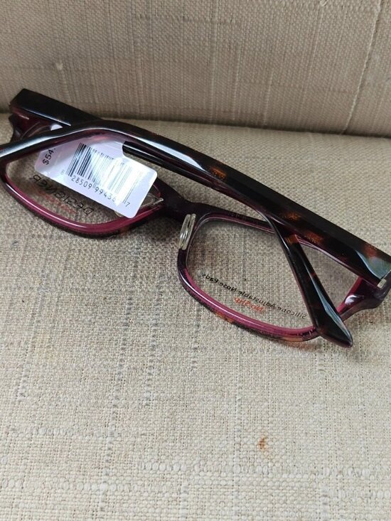 Women Eyeglasses Burgundy Eyewear Silicon Adjustable Nose Pad No Slip $54 main image 10
